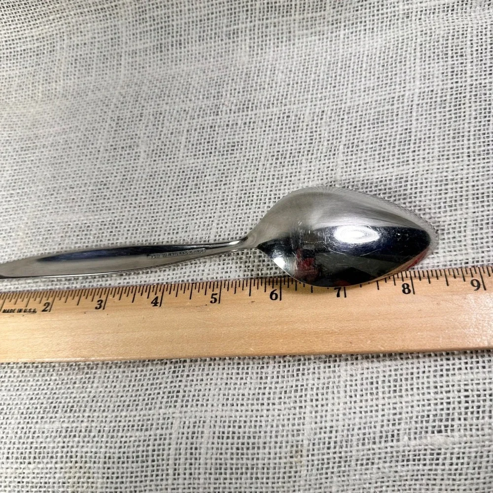 Ebbtide Solid Stainless USA Serving Spoon Mid Century Modern Replacement 8.25in